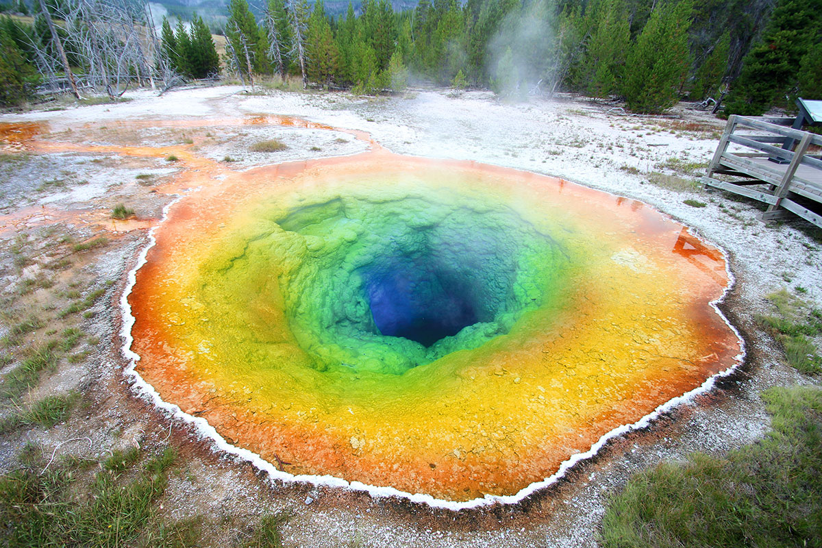 Aerial View of Grand Prismatic Spring in Yellowstone National Park - Backcountry Safaris