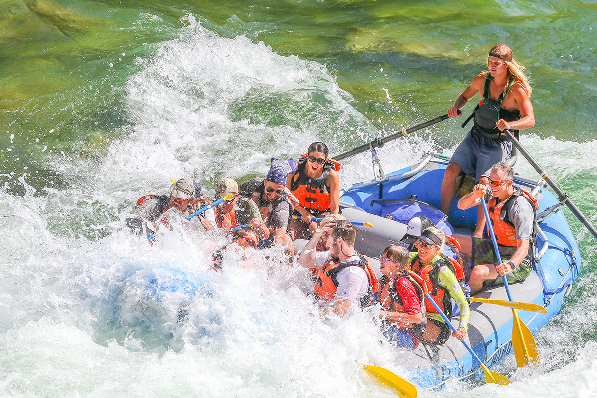 Jackson Hole Whitewater Rafting Group Through Rapids on the Snake River - Backcountry Safaris