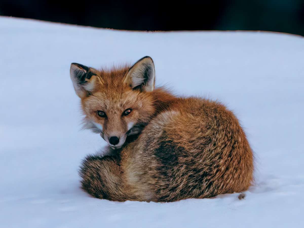 Fox in Snow on Grand Teton Winter Wildlife Tour - Backcountry Safaris
