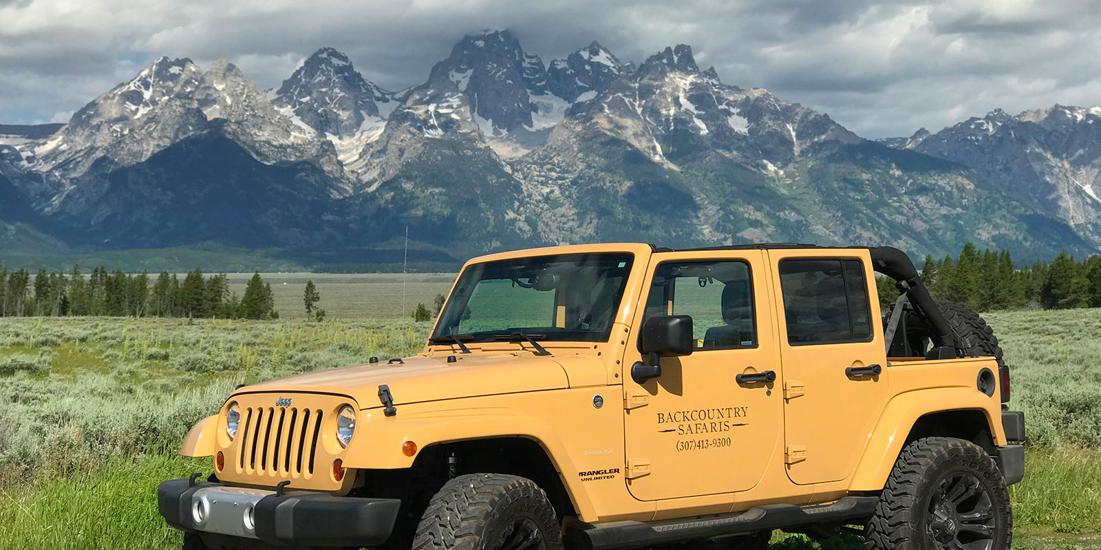 Jackson Hole Jeep Tour in Front of Tetons by Backcountry Safaris