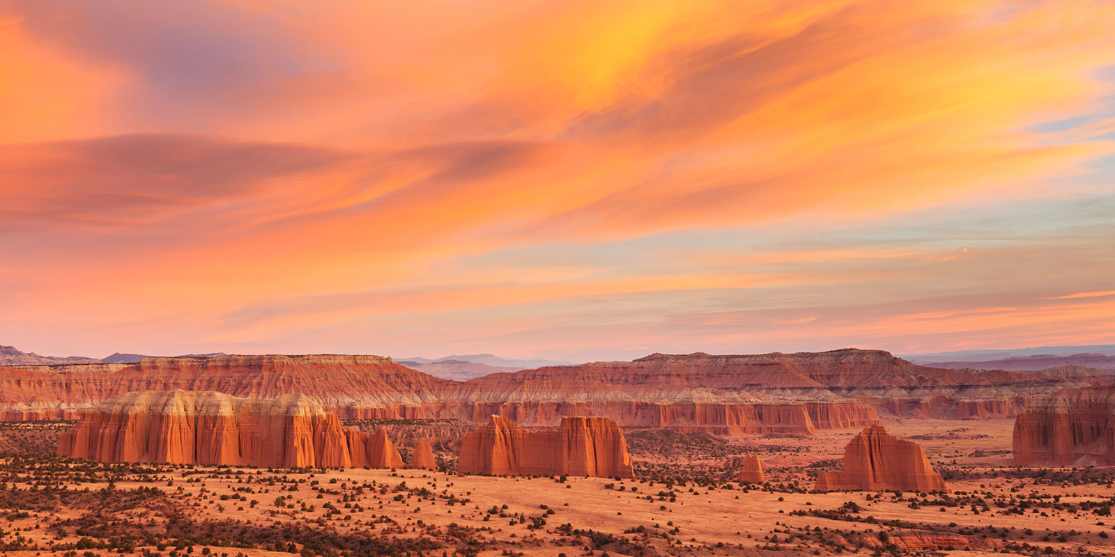 View of Sunset on Tour of Capitol Reef National Park
