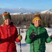 Girl and Boy on Jackson Hole Cross-Country Ski and Winter Wildlife Tour with Backcountry Safaris